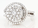 White Cubic Zirconia Rhodium Over Sterling Silver Ring 2.45ctw
