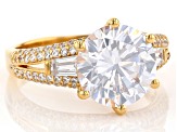 White Cubic Zirconia 18k Yellow Gold Over Sterling Silver Ring 8.35ctw