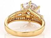 White Cubic Zirconia 18k Yellow Gold Over Sterling Silver Ring 8.35ctw