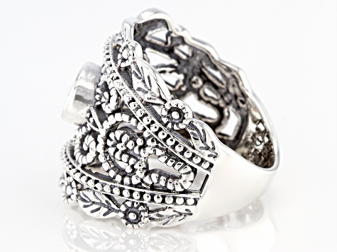 White Cubic Zirconia Rhodium Over Sterling Silver Ring 1.24ctw