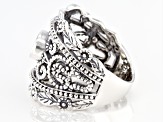 White Cubic Zirconia Rhodium Over Sterling Silver Ring 1.24ctw