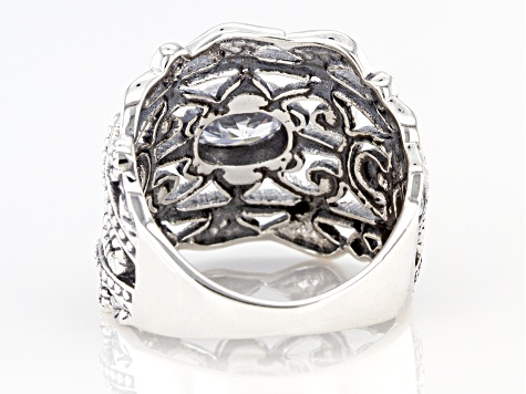 White Cubic Zirconia Rhodium Over Sterling Silver Ring 1.24ctw
