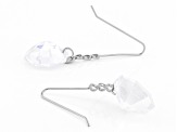 White Cubic Zirconia Rhodium Over Sterling Silver Solitaire Dangle Earrings 30.66ctw