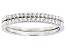 White Cubic Zirconia Rhodium Over Sterling Silver Ring Set of 2 Bands 0.47ctw