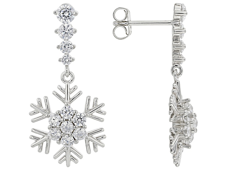 特価商品  White Cubic Zirconia Rhodium Over Sterling Silver Dangle ネームタグ