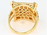 Mocha and White Cubic Zirconia 18k Yellow Gold Over Sterling Silver Ring 3.97ctw