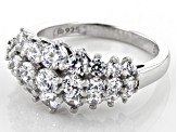 White Cubic Zirconia Rhodium Over Sterling Silver Ring 3.86ctw