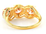 Champagne And White Cubic Zirconia 18K Yellow Gold Over Sterling Silver Ring 6.25ctw
