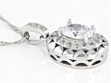 White Cubic Zirconia Rhodium Over Sterling Silver Pendant With Chain 2.22ctw