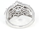 White Cubic Zirconia Rhodium Over Sterling Silver Ring 5.51ctw