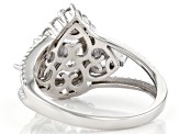 White Cubic Zirconia Rhodium Over Sterling Silver Ring 5.48ctw