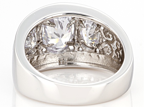 White Cubic Zirconia Rhodium Over Sterling Silver Ring 3.22ctw