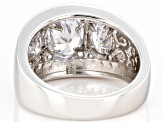 White Cubic Zirconia Rhodium Over Sterling Silver Ring 3.22ctw