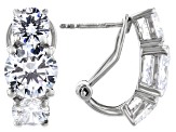 White Cubic Zirconia Rhodium Over Sterling Silver Earrings 13.98ctw