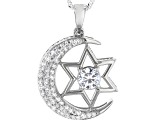 White Cubic Zirconia Rhodium Over Sterling Silver Pendant With Chain 3.09ctw