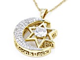 White Cubic Zirconia 18k Yellow Gold Over Sterling Silver Pendant With Chain 2.65ctw