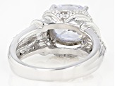 White Cubic Zirconia Rhodium Over Sterling Silver Ring 10.17ctw