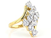 White Cubic Zirconia 18k Yellow Gold Over Sterling Silver Ring 4.44ctw