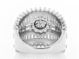 White Cubic Zirconia Rhodium Over Sterling Silver Ring 7.11ctw