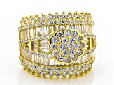 White Cubic Zirconia 18K Yellow Gold Over Sterling Silver Ring 7.11ctw