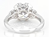 White Cubic Zirconia Rhodium Over Sterling Silver Ring 5.14ctw.