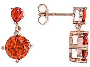 Orange Cubic Zirconia 18k Rose Gold Over Sterling Silver Earrings 7.91ctw