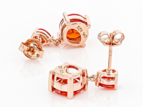 Orange Cubic Zirconia 18k Rose Gold Over Sterling Silver Earrings 7.91ctw