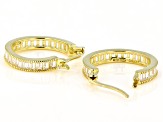 White Cubic Zirconia 18K Yellow Gold Over Sterling Silver Hoop Earrings 2.95ctw