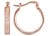 White Cubic Zirconia 18K Rose Gold Over Sterling Silver Hoop Earrings 2.95ctw