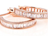 White Cubic Zirconia 18K Rose Gold Over Sterling Silver Hoop Earrings 2.95ctw