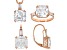 White Cubic Zirconia 18K Rose Gold Over Sterling Silver Jewelry Set 34.42ctw