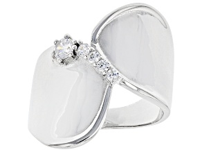 White Cubic Zirconia Rhodium Over Sterling Silver Ring 0.40ctw (0.24ctw DEW)