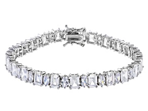 White Cubic Zirconia Rhodium Over Sterling Silver Bracelet 31.56ctw