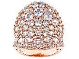 White Cubic Zirconia 18K Rose Gold Over Sterling Silver Ring 11.99ctw (7.01ctw DEW)