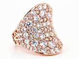 White Cubic Zirconia 18K Rose Gold Over Sterling Silver Ring 11.99ctw (7.01ctw DEW)