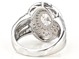 White Cubic Zirconia Rhodium Over Sterling Silver Ring 3.00ctw
