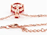 Orange Cubic Zirconia 18K Rose Gold Over Sterling Silver Pendant With Chain 7.86ctw