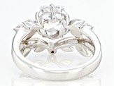 White Cubic Zirconia Rhodium Over Sterling Silver Clover Ring 3.00ctw