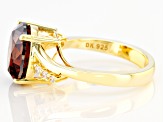 Brown And White Cubic Zirconia 18K Yellow Gold Over Sterling Silver Ring 8.54ctw