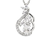 White Cubic Zirconia Rhodium Over Sterling Silver Pendant With Chain 5.85ctw
