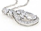 White Cubic Zirconia Rhodium Over Sterling Silver Pendant With Chain 5.85ctw