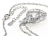 White Cubic Zirconia Rhodium Over Sterling Silver Pendant With Chain 5.85ctw