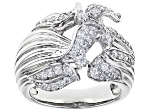 White Cubic Zirconia Rhodium Over Sterling Silver Ring 1.49ctw (0.89ctw DEW)