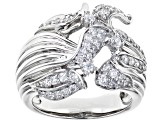 White Cubic Zirconia Rhodium Over Sterling Silver Ring 1.49ctw (0.89ctw DEW)