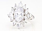 White Cubic Zirconia Rhodium Over Sterling Silver 9.77ctw (6.27ctw DEW)