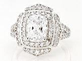 White Cubic Zirconia Rhodium Over Sterling Silver Ring 4.46ctw (3.42ctw DEW)