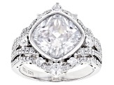 White Cubic Zirconia Rhodium Over Sterling Silver Ring 9.61ctw
