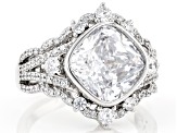 White Cubic Zirconia Rhodium Over Sterling Silver Ring 9.61ctw