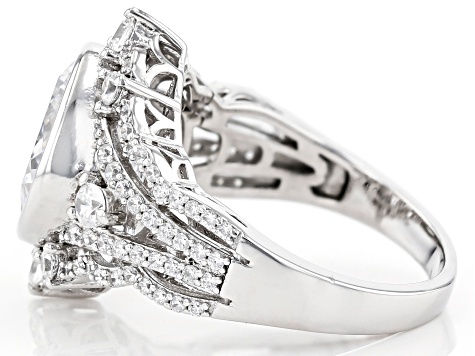 White Cubic Zirconia Rhodium Over Sterling Silver Ring 9.61ctw