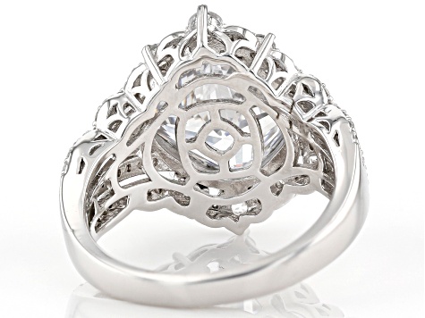 White Cubic Zirconia Rhodium Over Sterling Silver Ring 9.61ctw